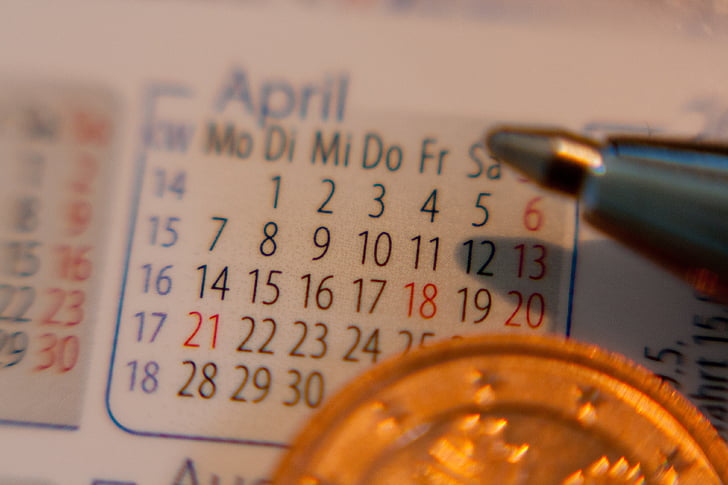 Calendar, data, timp, stilou, birou, numirea, Programul