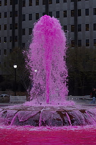 粉色, 水, 喷泉, 费城, 飞溅, 喷