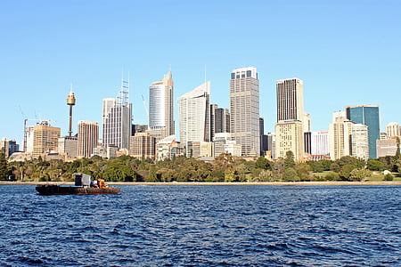 Sydney, staden, Skyline, hamnen, stadsbild, turism, vatten