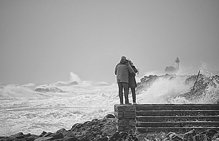 海, 嵐, 波, スカム, 自然, 水, 運動