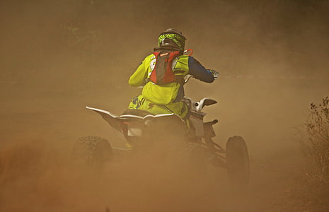 Cruz, motocross, Quad, ATV, corrida, areia, poeira