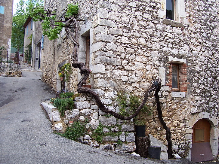 Francijas dienvidos, St paul jums mamer, romantika, arhitektūra, iela, vecais, māja