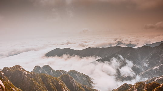 Хуаншань, хмари, Xian Ци, Туманний шлях, подорожі, призначення, Гора