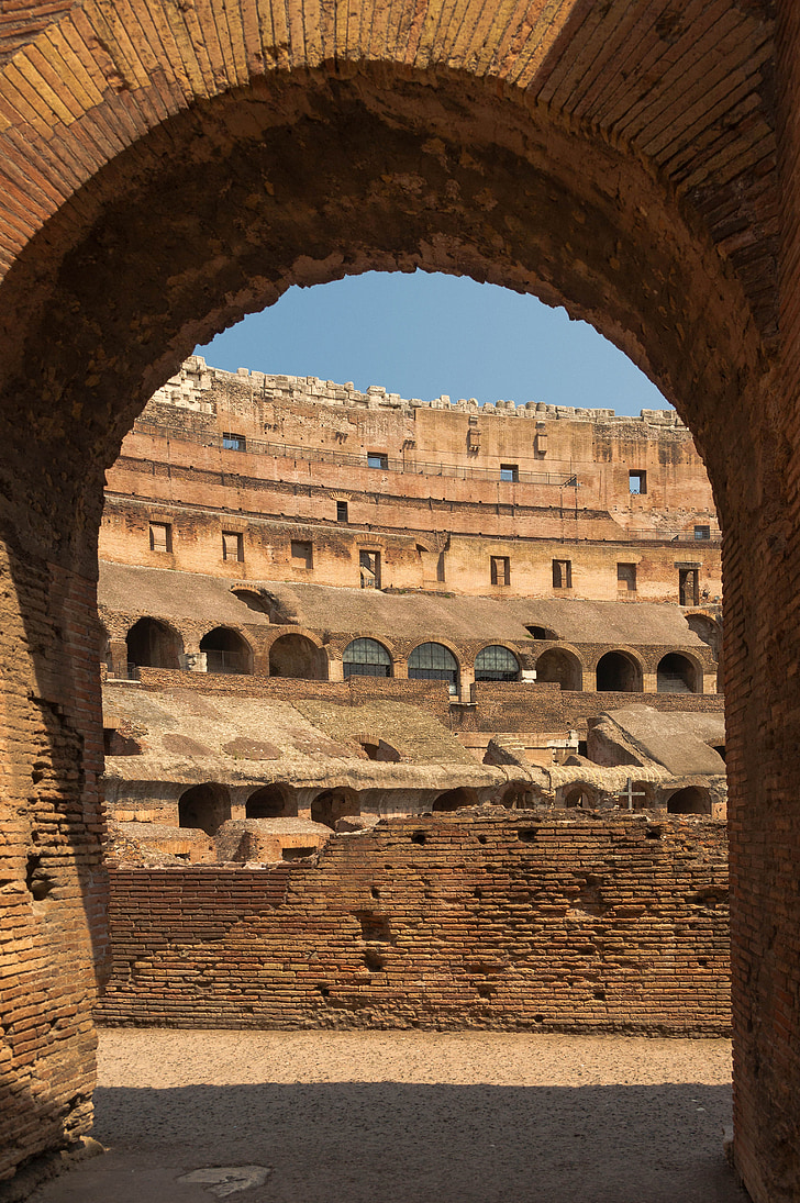 Colosseum, Arch, Rím, Taliansko, interiér, pamiatka, slávny