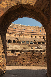 Colosseum, Arch, Roma, Italia, interior, Monumen, terkenal