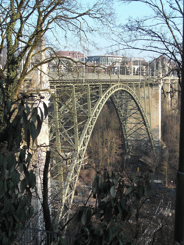 bern, bridge, switzerland, steel bridge, arch