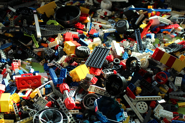 leksaker, block, tegel, plast, LEGO