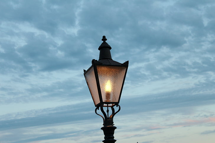 lampa, lampă de post, felinar, iluminare, felinar, Antique, cer
