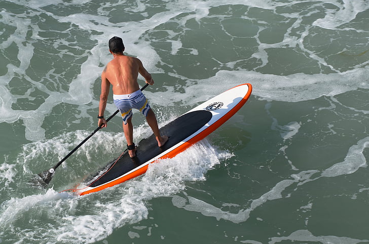 Surfen, Paddel-board, Ozean, Mann