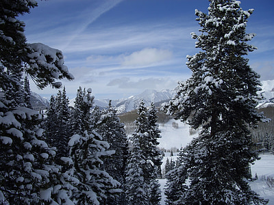 Colorado, Crested butte, lyžování, krajina, Divočina, scenérie, přírodní
