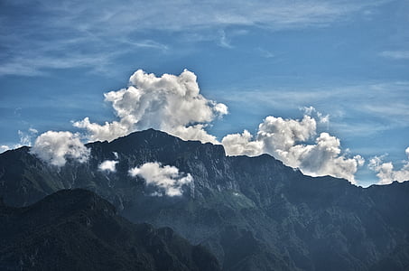 Bergen, wolken, hemel, landschap, wolk, berg, Vista