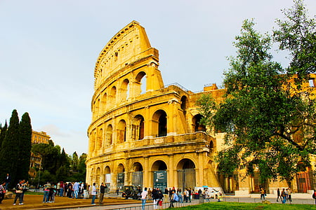 Roma, pohon, Italia, Colosseo, Coliseum, ikon, Eropa