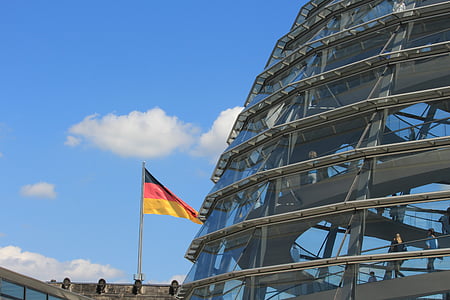 Bundestagas, Vokietija, valdžios subjektų pastatų, kapitalo, vyriausybės rajone, kupolas, stiklo kupolas