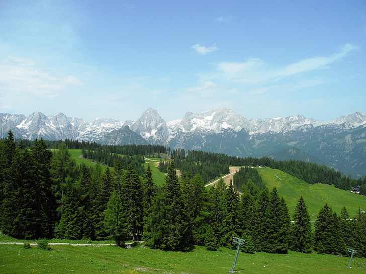 Panoramos, žygiai pėsčiomis, kalnai, Alpių, dangus, kraštovaizdžio