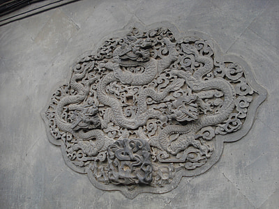 Flachrelief, Skulptur, Pierre, GIS, Drachen, China, Muster