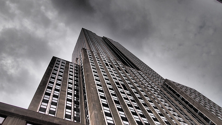 skyline, New york, Empire state building, wolkenkrabber, het platform, ingebouwde structuur, buitenkant van het gebouw