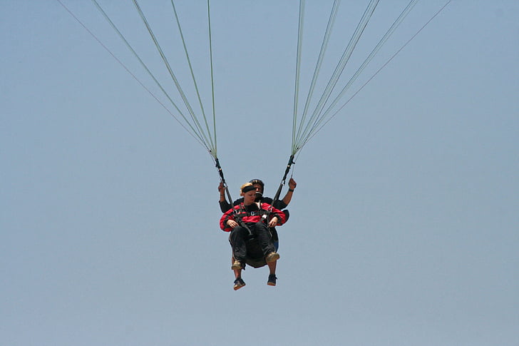 paragliding, parachute, sky, air, paraglider, dom, adventure