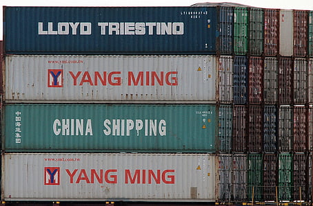 container, vervoer, lading, gratis, stapel