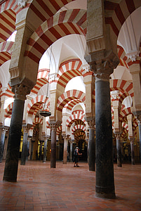 Cordoba, moskén, kolumner, Archi, Spanien, Andalusien