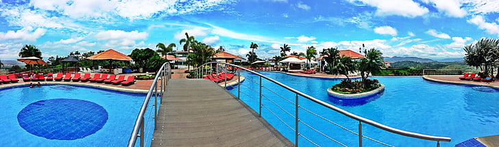 piscine, Resort, Équateur, piscine, vacances, eau, été