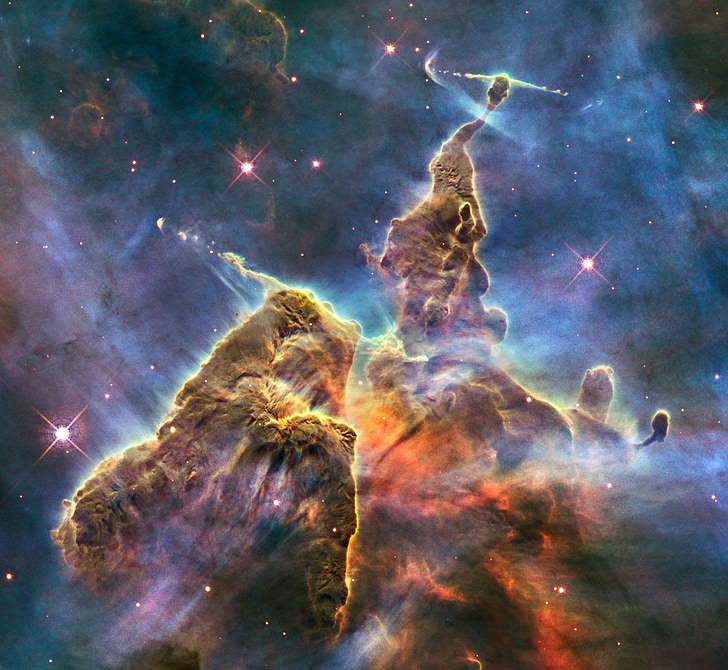 carina nebula, space, gas, dust, hubble, telescope, cloud