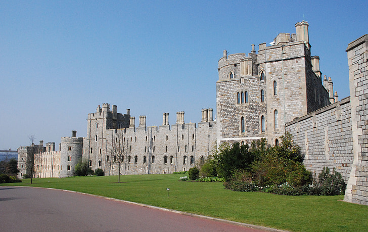Windsor castle, royalty, historiska, landmärke, gammal byggnad, Storbritannien