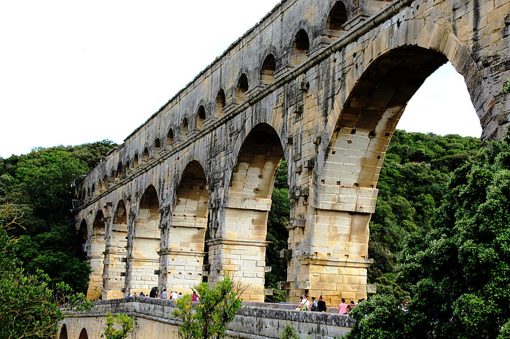 Pont du gard, ponte romana, património, Aqueduto, antiguidade, UNESCO, romanos