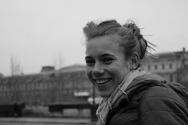Žena, s úsměvem, model, Děvče, mladá žena, portrét, Krásné