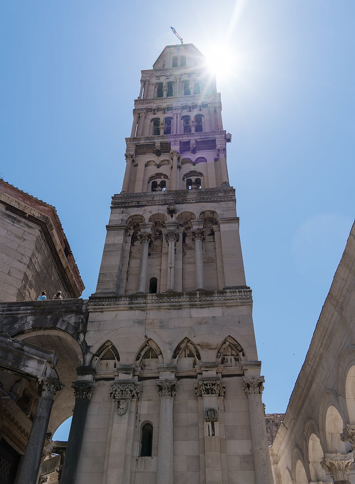 Split, Kroatien, arkitektur, Tower, Sunstar, Middelhavet, Europa
