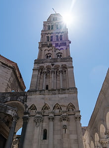 Split, Kroatia, arkkitehtuuri, Tower, Sunstar, Välimeren, Euroopan