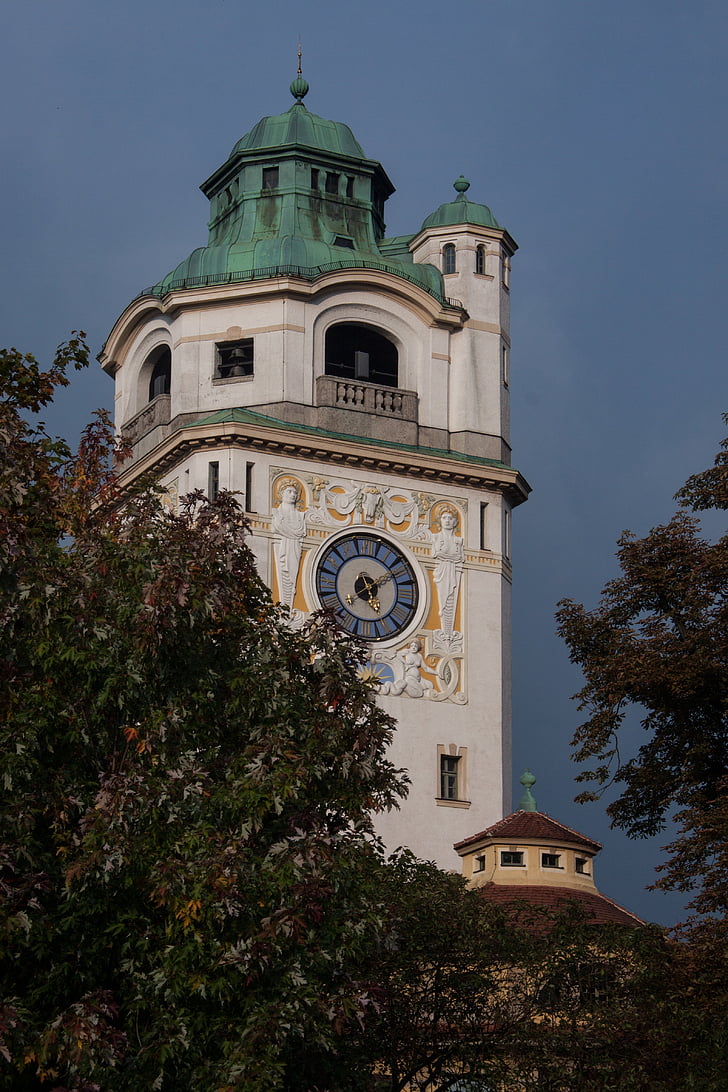 piscină interioară, München, Mullerian volksbad, neo baroc, stil art nouveau, Turnul, rezerva de apă