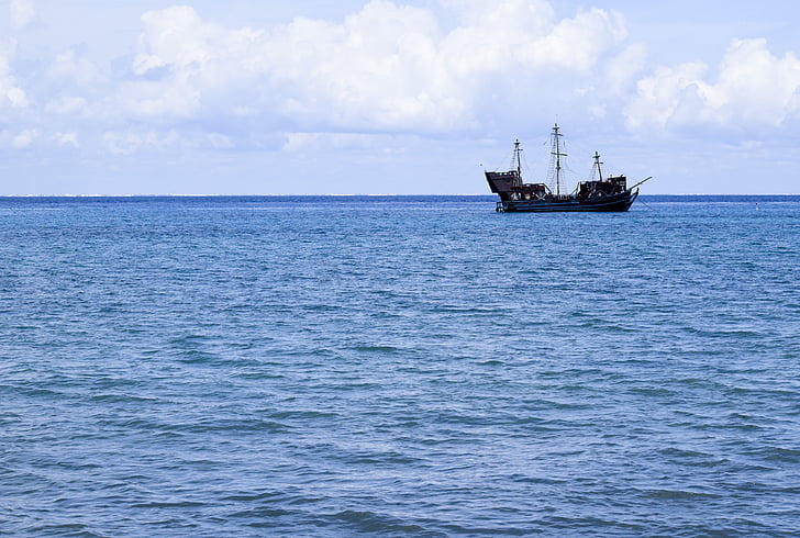 cozumel, mexico, ocean, pirate, ship, caribbean, sea