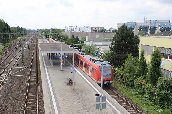 Железнодорожная станция, поезд, gleise