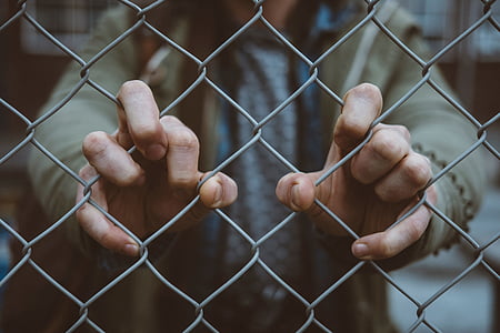 people, hand, fence, outdoor, prison, prisoner, human Hand