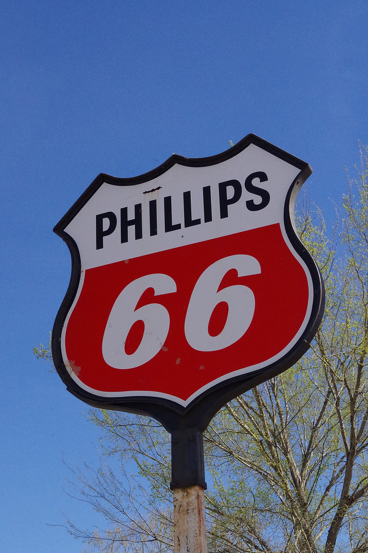 Phillips 66, gás, bomba, 66, Phillips, velho, abandonado