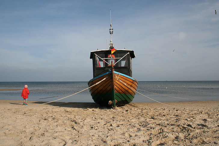 cutter, fishing boat, fishing vessel, boot, usedom, sea, fishing