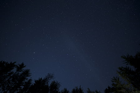 Juoda, naktį, dangus, žvaigždės, Astronomija, žvaigždė - vietos, Paukščių takas
