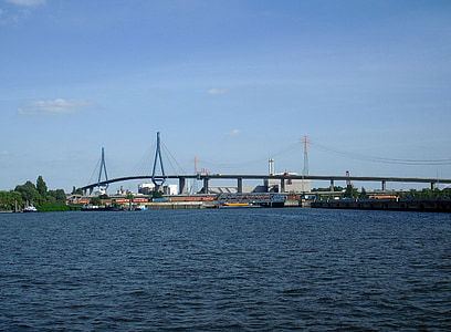 Hamburg, kota pelabuhan, Elbe, Jembatan, Sungai, air, Port