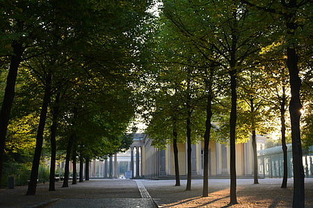 Hof van eer, Sanssouci, Potsdam, licht terug, gesloten sanssouci, Park sanssouci, bezoekplaatsen