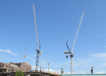grue de construction, Crane, construction, terrain à bâtir, développement, architecture, matériel