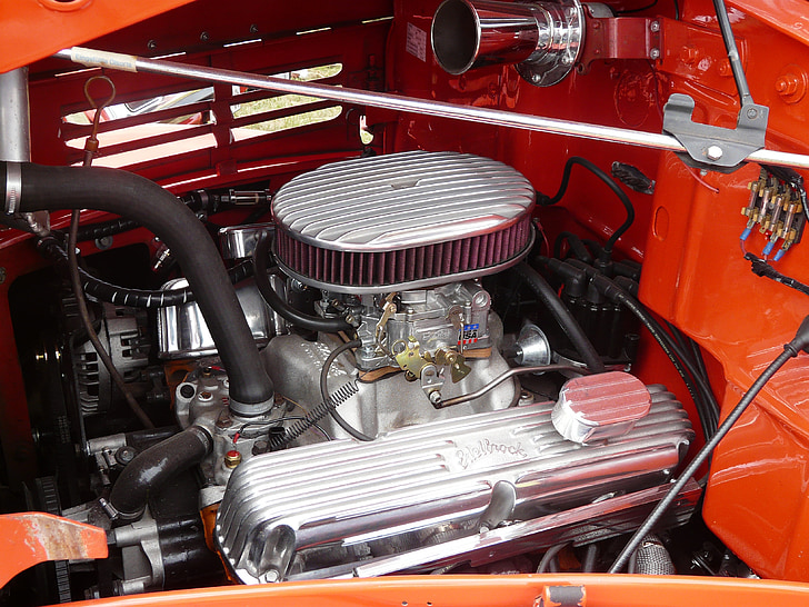 engine compartment, automotive, american, oldtimer