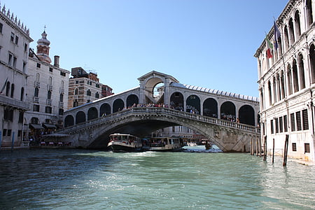 Rialto, Veneza, canal, Itália, grande canal
