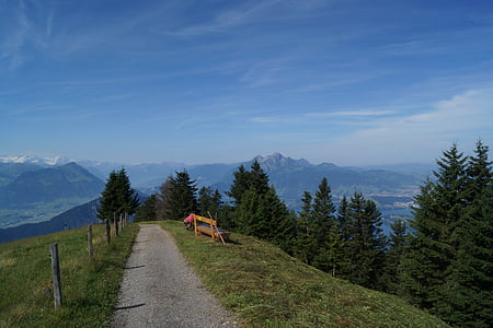 徒步旅行, 山脉, 高山, 瑞士中部, postkartenmotiv, 这个