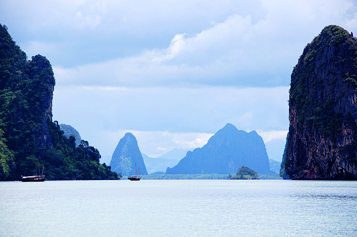Thailand, havet, vatten, Holiday, naturen, Rock, fartyg