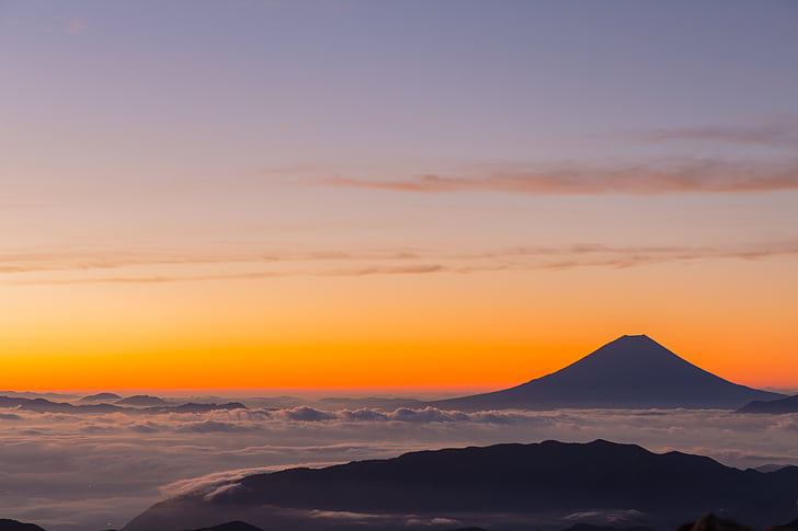 kitadake, Japāna, MT. fuji, no rīta blāzma, saullēkts, burvju stunda, kalnos kāpšana