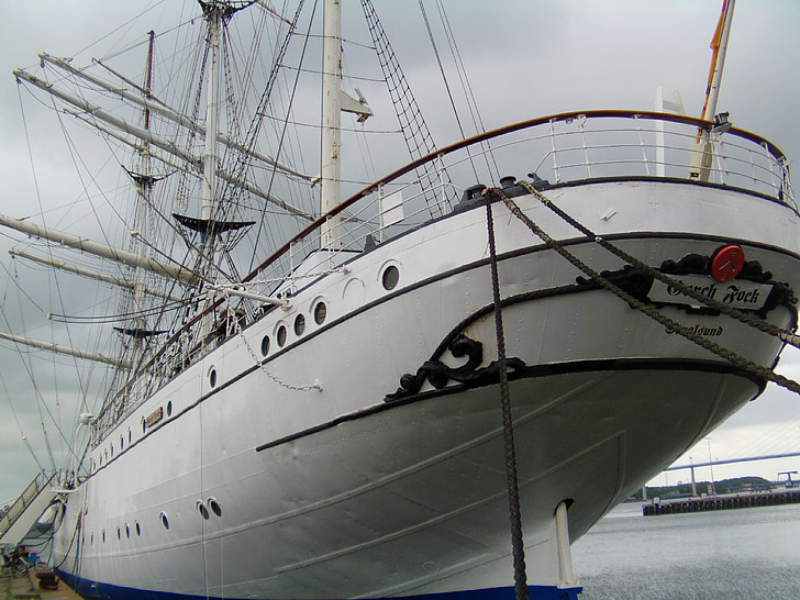 Stralsund, Gorch fock, Baltské moře, plachetní loď, Muzeum loď