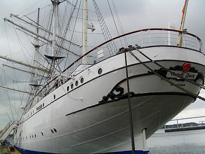 Stralsund, Gorch fock, Morza Bałtyckiego, statek żaglowy, okręt-muzeum