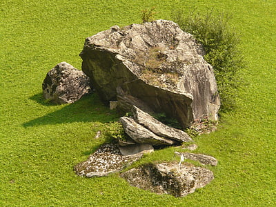 stone, foundling, meadow, rock, rocky hill