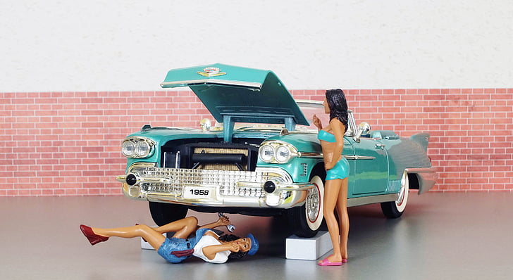 model de cotxe, Cadillac, Cadillac eldorado, auto, vell, cotxes de joguina, EUA