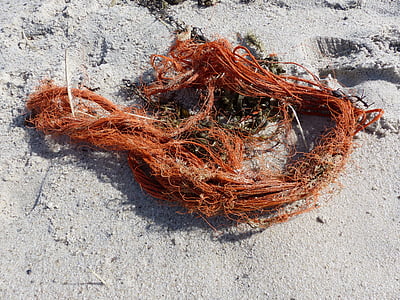 漂浮物, 绳子, 沙子, 海滩, 夏季, 针织, 扭的绳